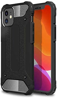 Apple iPhone 12 ile Uyumlu Kılıf Çİft Katman Koruyucu Crash Military Tank Kılıf - Siyah - Görsel 3