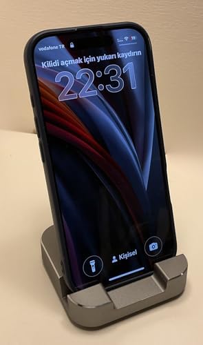 Alternative view of Premium Alüminyum Cep Telefonu Standı, Gümüş Grisi, Ekran Kaydırma Hareketi Destekli, Ergonomik Kompakt Tasarım, iPhone ve Android ile Uyumlu, Masaüstü Kullanım (Uzay Gri)