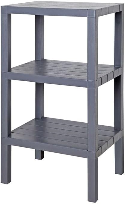 3 Katlı Köşe Rafı | Banyo, Mutfak ve Kiler İçin Yer Tasarruflu Organizer | Çok Amaçlı Plastik Raf | 3 Farklı Renk Seçeneği (38x29x74cm) (GRİ)