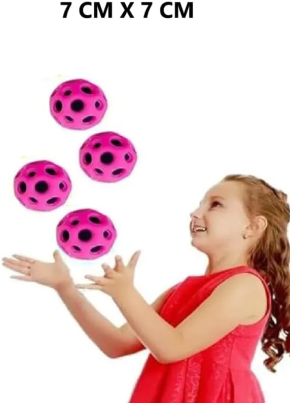 MOON BALL (YÜKSEĞE ZIPLAYAN TOP) - 7 CM - SÜPER EĞLENCELİ UZAY TOPU - SPACE - BOUNCY BALL - MOR - Görsel 3