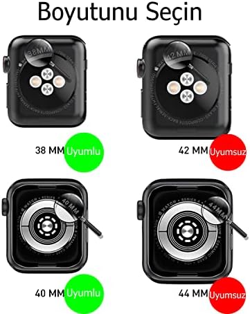 Apple Watch Seri 38MM /40MM /41MM ile Uyumlu Kasa ve Ekran Koruyucu Kılıf Temperli Cam 360 Derece Koruyucu - Görsel 3
