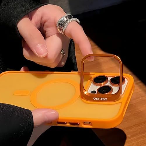 Alternative view of iPhone 14 Pro Max ile uyumlu Kamera Lens Aparatlı Stand Olabilen Magsafe ile uyumlu Kamera Korumalı Şeffaf Full Color Magnetic Wireless Telefon Kılıfı (Derin Mor, iPhone 14 Pro Max)