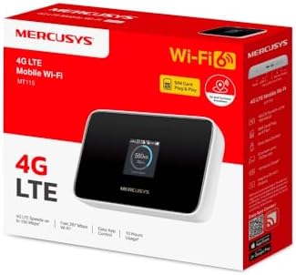 MT115 | 4G LTE Mobil Wi-Fi 6 Taşınabilir Modem | 150 Mbps 4G Hızı | 2400 mAh Pil ile 10 Saat Kullanım | Bilgi Ekranlı | 10 Cihaz Desteği | SIM Girişli Cep Wi-Fi |  App Kontrol