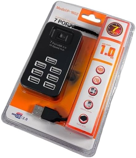 7 Port USB 2.0 Anahtarlı ve 1 Metre Kablolu Hub Çoklayıcı, USB 2.0 (High-Speed), 480 Mbps'e kadar - Görsel 3