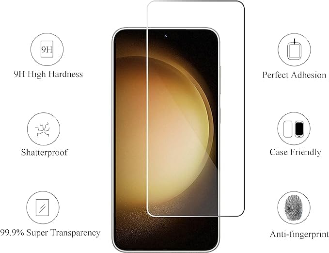 Galaxy S24 Ekran Koruyucu, Galaxy S24 Modellerine Uyumlu Temperli Ekran Koruyucu Cam HD Kalite Görüntü Darbe Dayanıklı Ekran Koruyucu Cam - Görsel 2