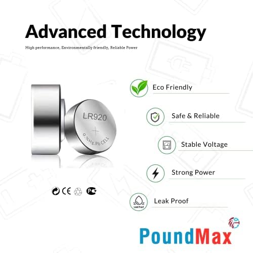 Alternative view of PoundMax 10 adet AG6 (370,371,LR921,LR69,SR920W) 1.5V Alkalin Düğme Pil