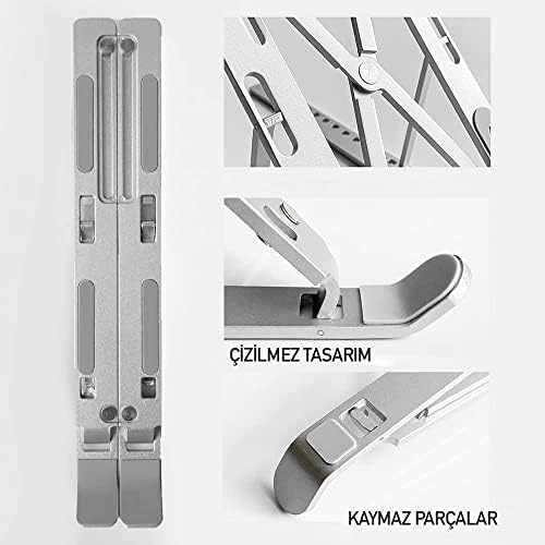 Taşınabilir Laptop Stant Bilgisayar Stant Notebook Stant Tüm Laptoplarla Uyumlu Bilgisayar Standı Taşınabilir Metal Kaymaz Stant Dizüstü Bilgisayar Stantları Stantı