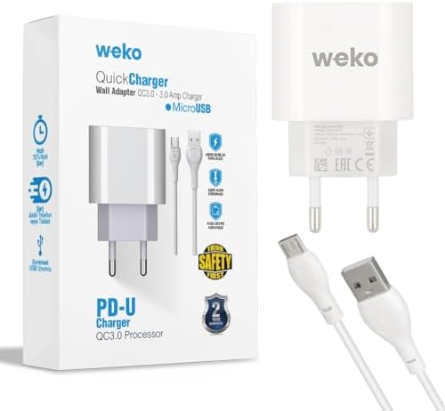 WEKO WK-21441 PDU QC 3.4 AMPER ŞARJ BAŞLIK ADAPTÖRÜ + 70 CM MICRO USB KABLO - Görsel 2