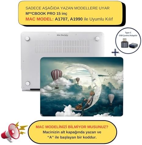 Alternative view of MacBook Pro 15 Baskılı Kılıf A1707 A1990 Uyumlu Sert Kılıf İnce Hafif Koruyucu Kapak R-89