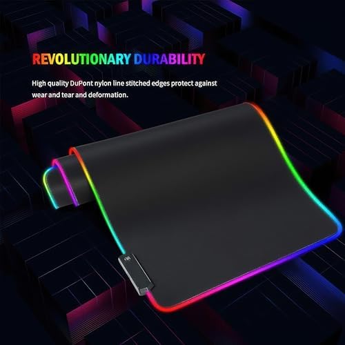 Alternative view of RGB LED Gaming Mouse Pad 80x30 XXL - 13 Renk Mod, Gaming Mousepad Işıklı, Oyuncu Büyük Keyboard Mouse Pad Kaymaz USB Plug&Play