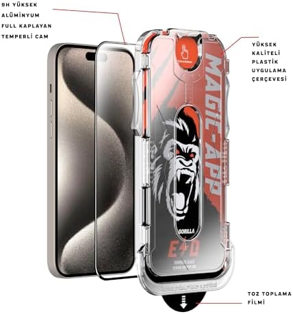 X-Gorilla iPhone 17 Pro Ekran Koruyucu Cam | 9H Kırılmaz Tam Kaplama, Tozsuz Uygulama ve Kırılmaz & Çizilmez - Görsel 3