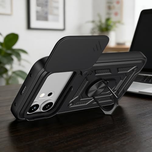 Tecno Pova Curve 2 İle Uyumlu PhoenixShield Sürgülü Sistem Kamera Korumalı Kapak Tam Koruma Manyetik Vega Kapak Siyah - Görsel 3