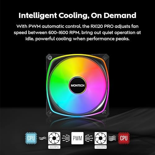 Alternative view of RX120 PRO ARGB PWM 120mm Fan 3'lü Paket, Üst Düzey, Ters Bıçak, 360° ARGB Aydınlatma, Tüfek Yataklı, Sessiz Düşük Gürültülü, 600–1600 RPM, Fan Göbeği Dahil, REVERSE Fan, Siyah Renk