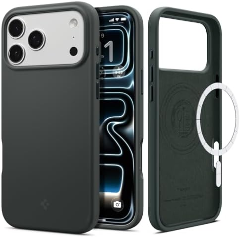 Apple iPhone 17 Pro ile Uyumlu Silikon MagSafe Kılıf Silicone Fit Hava Kanalı Teknolojisi™ Askeri Sınıf Koruma MagFit Abyss Green Kaymaz Kapak - ACS09956 - Görsel 3