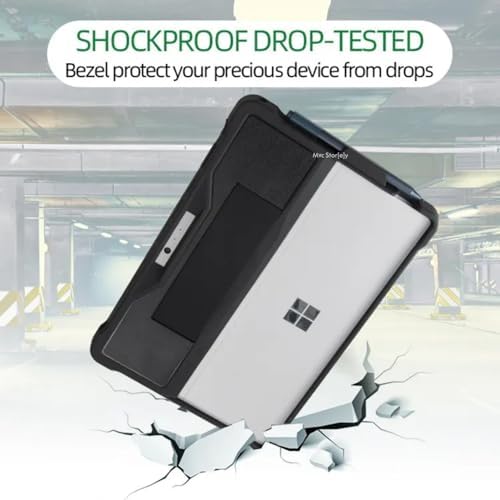 Microsoft Surface Pro Darbe Emici Tablet Kılıf Rugged Sert Koruyucu Kapak Uyumlu Pro 7 Pro 6 Pro 5 Pro 4 Hybrid PC TPU Çerçeve Kickstand Destekli Kalem Yuvalı Siyah - Görsel 2