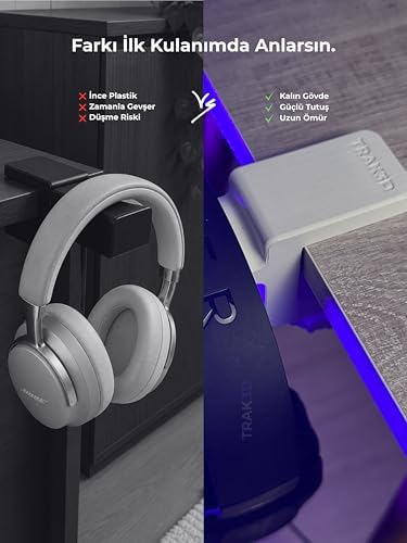Alternative view of Premium Beyaz Masa Kenarı Kulaklık Standı – Shadow Edition V6 (Yeni Versiyon) | Kaydırmaz Keçeli, Ergonomik ve Güçlendirilmiş
