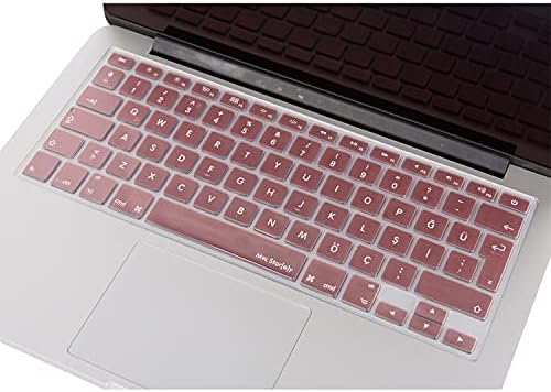 MacBook Türkçe Q Klavye Koruyucu Silikon – MacBook Air 13 A1369 A1466 & Pro A1278 A1425 A1502 A1286 A1398 Uyumlu – Ultra İnce Pembe Altın - Görsel 3