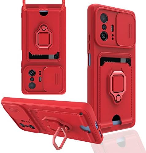 Xiaomi Mi 11T Pro Kılıf Ipli Lens Sürgülü Yüzüklü Kartvizitli Silikon Zuma - Görsel 3