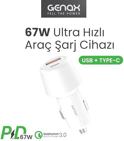 Alternative view of 67W Ultra Hızlı Çift Port Araç Şarj Başlığı