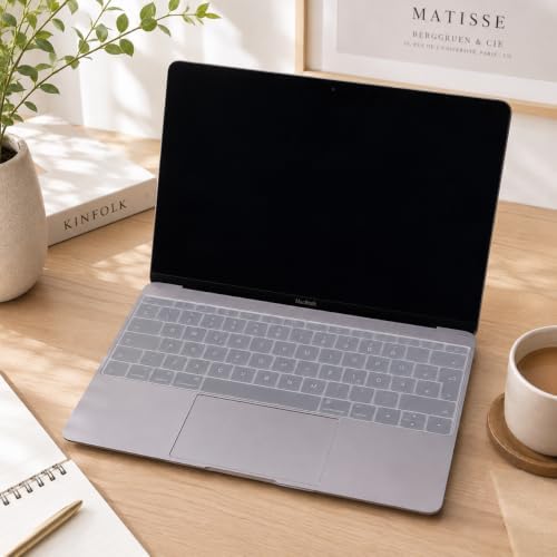 Alternative view of MacBook Klavye Koruyucu A1534 A1708 Uyumlu İngilizce Baskılı Silikon Klavye Koruyucu UK Enter Şeffaf