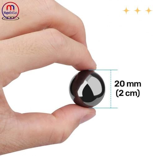 Bilye Şeklinde Manyetik Stres Topu Ø20 mm – 10 Adet Küre Mıknatıs, Stres Giderici ve Hobi Mıknatısı – Ofis, Ev ve Eğitim Kullanımı İçin Eğlenceli Manyetik Oyuncak - Görsel 3