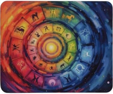 Baskılı Desenli Renkli Tip Kaymaz Taban Optik Bilgisayar Notebook Mouse Pad Maus Pad (Astroloji) - Görsel 2