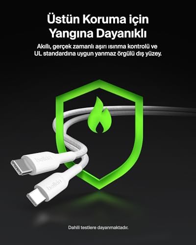 Pro 2’si 1 Arada 140 W USB-C - USB-C Şarj Kablosu, Örgülü Çift Şarj Kablosu, Akıllı Güç Paylaşımı ile Hızlı Şarj, MacBook, iPhone, iPad, , Pixel ve Daha Fazlası İçin, Beyaz - Görsel 2