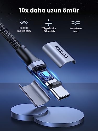 Alternative view of USB C - USB C Kablosu 100W PD Hızlı Şarj Kablosu 2 Paket.1M