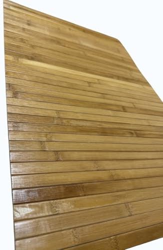 Bambu Banyo Matı, Kaydırmaz TPE Tabanlı, Suya Dayanıklı, Rulo Yapılabilir, 45x68 cm, Banyo ve Mutfak için