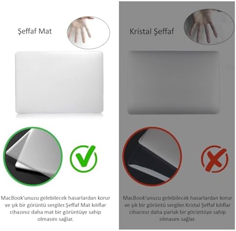 MacBook Pro 15 Mat Kılıf A1707 A1990 Uyumlu Sert TPU Kılıf İnce Hafif Koruyucu Kapak 2016-2019 Şeffaf - Görsel 3