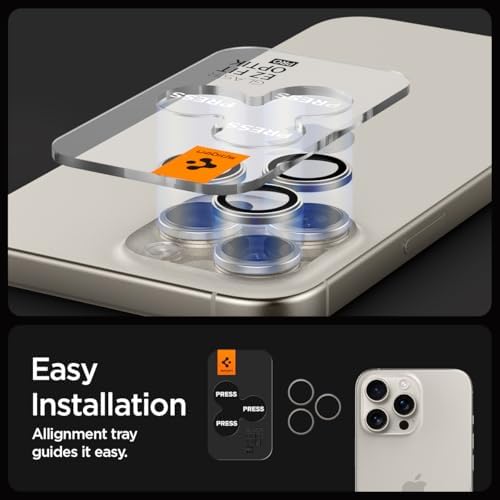 iPhone 17 Pro Max / 17 Pro / 16 Pro Max / 16 Pro / 15 Pro Max / 15 Pro / 14 Pro Max / 14 Pro ile Uyumlu Kamera Lens Camı Koruyucu Kolay Kurulum GLAS.tR EZ Fit Optik Pro 2 Adet Natural AGL07163 | Doğal Titanyum, 9H Sertlik Temperli Cam, Bireysel Lens Koruması, Hassas Lens Kesimleri, Flaşa Güvenli, Kristal Netliğinde - Görsel 3