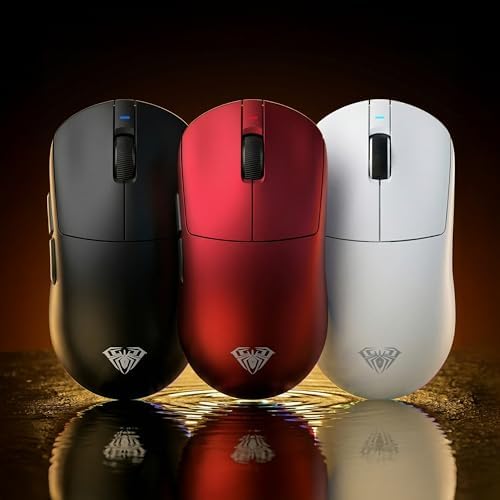 Aula V9 Ultra 42000 DPI PAW3950 Sensör 8000Hz Tri-Mode Kablosuz Oyuncu Mouse RGB Omron Switch Lightweight E-Spor Gaming Mouse Kırmızı - Görsel 3