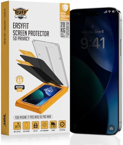LABS 5D Privacy EasyFit 2 Adet Kolay Uygulama Aparatlı Ekran Koruyucu Temperli Hayalet Ekran Cam (iPhone 17 Pro Max / iPhone16 Pro Max) - Görsel 3