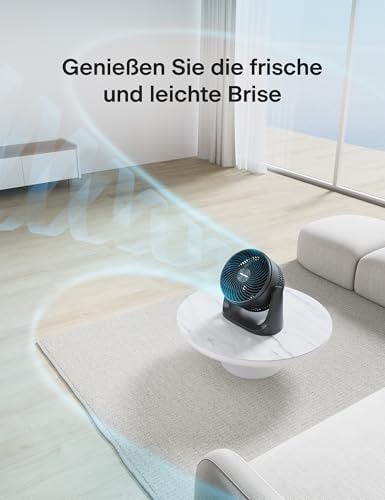 Pelonis Küçük Oda - Masa Fanı, 38dB Sessiz Çalışma, 100° Dikey Hareket, 3 Kademeli Güç, Siyah - Görsel 3