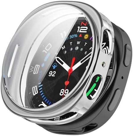 Alternative view of Galaxy Watch 8 44mm için Kılıf Ekranı Tam Kaplayan 360 Full Round Soft Silicone Gümüş [Galaxy Watch 8 44mm ile Uyumlu Kılıf - Gümüş]