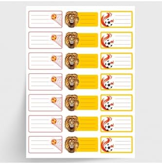 Alternative view of Sarı-Kırmızı isimlik okul etiketi, sticker seti, 210 adet