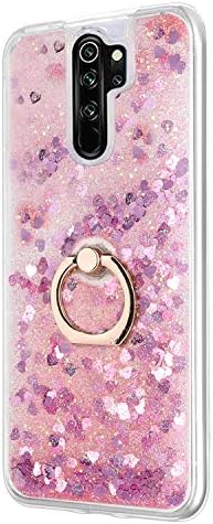 Xiaomi Redmi Note 8 Pro için Kılıf Glitter Liquid Holder Pembe [Redmi Note 8 Pro ile Uyumlu Kılıf - Pembe]