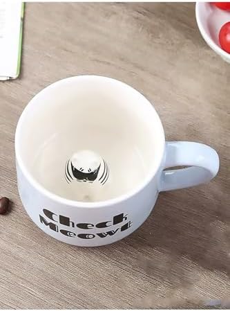 Alternative view of 3D Kedi Figürlü Porselen Kupa – Eğlenceli Yazılı Ve Sürprizli Tasarım, 350 Ml,Mavi