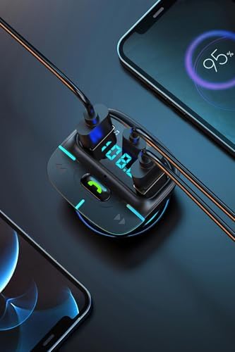 PDAteknoloj F9 Araç Fm Transmitter 5.3 Bluetooth Araç Kiti Usb Type-C Hızlı Şarj Çıkışlı Çakmaklık Girişli (F9) - Görsel 3