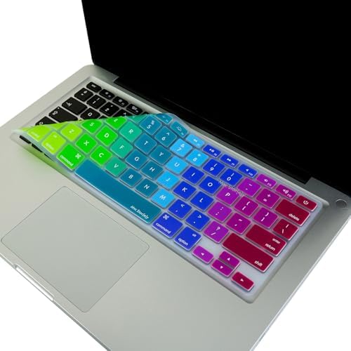 İngilizce Q Klavye Koruyucu Silikon Apple MacBook Air 13 & Pro 13/15 ile Uyumlu | US Amerikan Düz Enter | A1278 A1502 A1425 A1369 A1466 A1286 A1398 Pembe Yeşil - Görsel 3