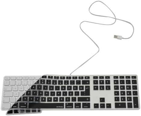 Alternative view of Magic Keyboard A1243 uyumlu klavye koruyucu Türkçe Q baskılı US UK İngilizce enter tipi uyumlu ince mat TPU silikon kaplama kolay tak çıkar yıkanabilir Siyah