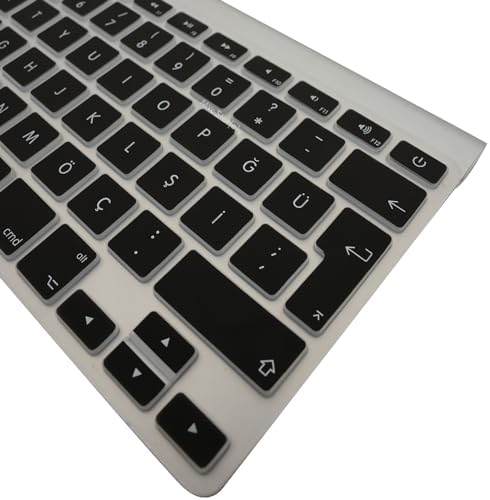 Alternative view of Apple Magic Keyboard A1314 A1243 Türkçe Q Uyumlu Klavye Koruyucu – UK İngilizce ISO Ters L Enter Silikon Kaplama Ultra İnce Kaymaz Toz ve Sıvı Koruma Keyboard Cover Siyah