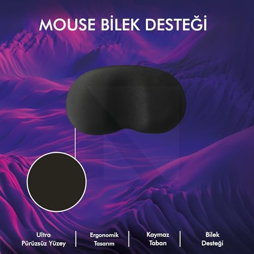 MP03 - Memory Mouse Bilek Destek Pedi | Yumuşak, Ergonomik, Fare Önü El Bileği Dinlendirme Pedi - Görsel 3