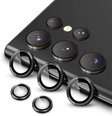Galaxy S23 Ultra İle Uyumlu Lens Koruyucu Kolay Tak Çıkar Ergonomik İnce Tasarım Kırılma Ve Çizilme Önleyici CmConan Kamera Koruyucu Siyah - Görsel 3