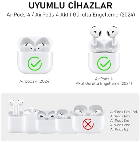 Airpods 4.Nesil/ANC Liquid Silicone Lansman Pembe [AirPods 4 ile Uyumlu Kılıf - Pembe]