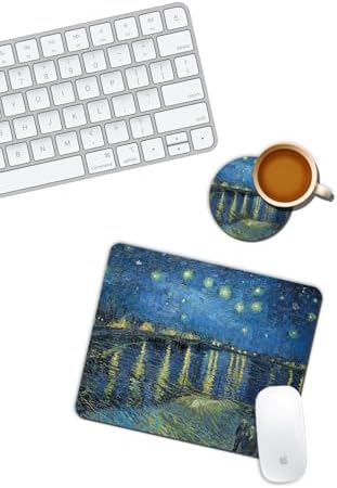 Van Gogh Plajda Yıldızlı Gece Mouse Pad ve Bardak Altlığı Set