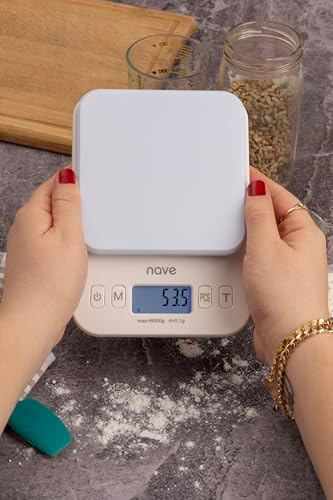 Nave Dijital Mutfak Tartısı, 6kg/0.1g LCD Ekranlı Yüksek Hassasiyetli Gıda Ölçeği, Çoklu Ünite (g/oz/ml/lb), Pille Çalışır - Kuaför Salonu için Pişirme, Pişirme ve Ağırlık Kontrolü Renk Ölçeği için - Görsel 2
