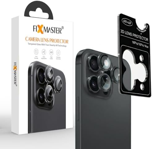 Fixmaster iphone 16 Pro - 16 Pro Max Uyumlu (SİYAH TİTANYUM) Kamera Lens Koruyucu, Kolay Kurulum, Alüminyum Alaşımlı Çerçeve, Darbelere ve Çizilmelere Karşı Yüksek Dayanıklı Temperli Cam - Görsel 2