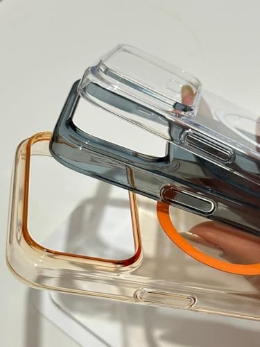 [SARARMAZ SLİM MİKA] For iPhone 17 Pro ile uyumlu Crystal Clear Mika Magsafe Darbe Emici Şeffaf Kılıf (Lacivert, iPhone 17 Pro)