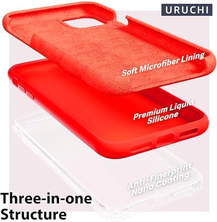 Apple iPhone 11 Kılıf 6.1 ile Uyumlu, İnce Sıvı Silikon 3 Katmanlı Tam Kaplamalı Yumuşak Jel Kauçuk Kılıf Kapak 6.1 inç, Scarlet Kırmızısı - Görsel 3